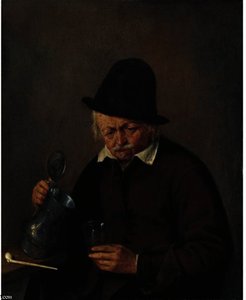 A Man Holding A Tankard And A Glass — Adriaen Van Ostade
