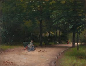 Feeding Birds In The Park — Paul Peel