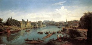 Rome, The Tiber Near The Porto Di Ripa Grande — Γασπάρ Φαν Βίττελ