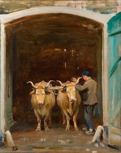 Oxen At An Archway Being Yoked, At Baron Robert's Estate, Chantilly