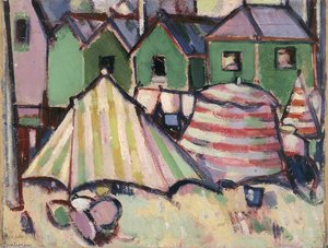 Bathing Boxes And Tents At St Palais — John Duncan Fergusson