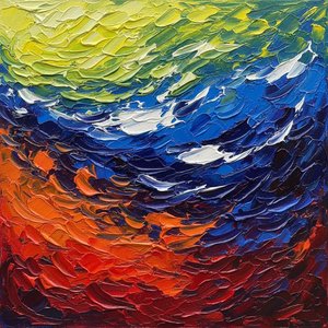 Hemelse Vortex In Beweging: Een Monumentale Studie Van Primal Kleur En Kinetische Energie — Christian Noiret