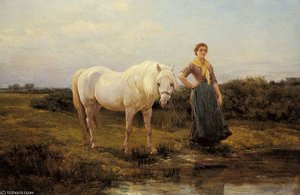 Noonday Taking A Horse To Water — Heywood Hardy