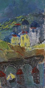 Landscape with Houses and Ancient Bridge