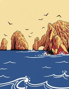 Halftone Horizon: The Permanence Of Ochre And Tide — Jacques Villedieu, Pop Art