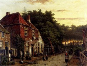 Figures In A Dutch Street — विलेम कोएककोक