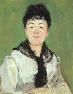 Porträtt Av En Kvinna Med Svart Fichu — Édouard Manet