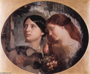 Zwei Frauen Mit Blumenstrauss — Charles Gabriel Gleyre