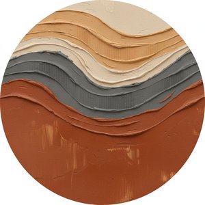 Erdschichten In Ewiger Bewegung: Ein Monumentales Tondo Meditativer Geologischer Rhythmen — Laurent Fabre