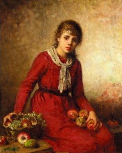 Girl With Fruit — Alexei Alexeievich Harlamoff