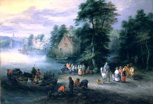 Wooded River Landscape With Figures And Cattle_2