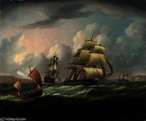 A british frigate preparing to receive a pilot