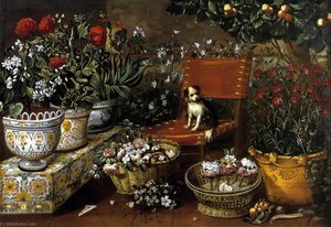 Garden View With A Puppy — Tomás Hiepes