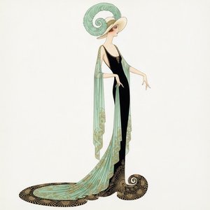 Mint Silk And Gold Filigree In Profile