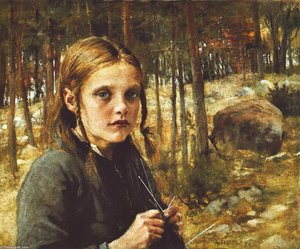 Sukkaa Kutova Tyttö — Albert Edelfelt