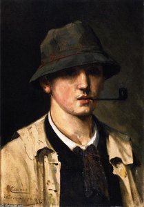 Self Portrait with Pipe [sketch]