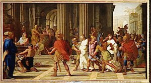 Saint Gervais Et Saint Protais Amenes Devant Astasius Refusent De Sacrifier A Jupiter — Eustache Le Sueur (lesueur)