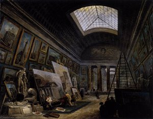 Vista Immaginaria della Grande Galleria del Louvre