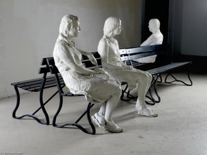 Three People on 4 Benches