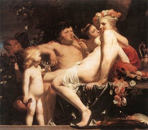 Bacchus with Two Nymphs And Cupid