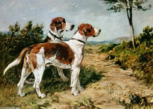 Two Hounds In A Landscape - — John Emms