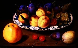 Still Life Of Peaches And Plums — Jacob Van Hulsdonck