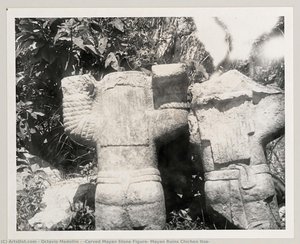[carved Mayan Stone Figure, Mayan Ruins Chichen Itza] — Octavio Medellín