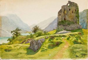 Mountainous Landscape With Ruins — Albert Nikolaevich Benois