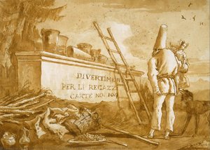 Title Page To The Punchinello Series — Giovanni Domenico Tiepolo