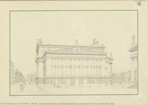 Berlin. Schauspielhaus On Gendarmenmarkt. Perspective View From The Side — Karl Friedrich Schinkel
