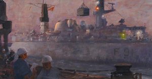 Hms 'brazen' Replenishing Stores From Rfa Fort Grange — Charles David Cobb