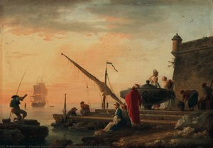Oriental Seaport At Sunrise — كلود جوزيف فيرنيه