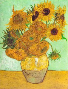 Vincent Willem Van Gogh Zundert Netherlands 1853 1888 1890 ბუნების სილამაზის ელეგიური აღნიშვნა 91 X 72 Cm თორმეტი მზის ყვავილი ვაზაში — ვინსენტ ვან გოგი
