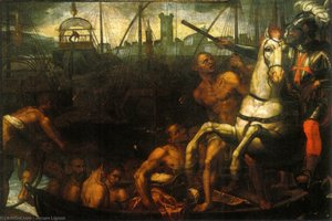 Church of Santo Stefano Jacopo Ligozzi the return of the Cavalier of Santo Stefano from Lepanto in Pisa
