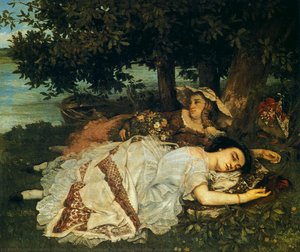 Le Giovani Donne Sulle Rive Della Senna (estate) — Gustave Courbet