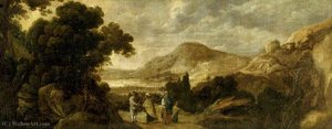 Woody Landscape With Gypsies Telling A Gentleman's Fortune — Jacques D' Arthois