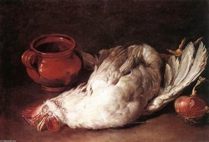 Still-life With Hen, Onion And Pot — Giacomo Ceruti (pitocchetto)