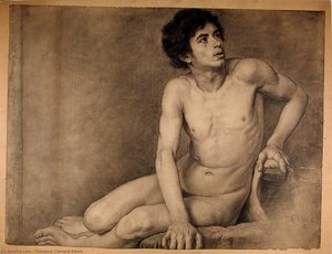 Seated Male Academy Figure — Theodore Clement Steele