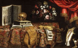 Vanitas With Violin, Sheet Music, Flower And Skull — Pier Francesco Cittadini