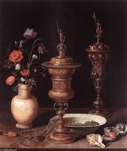 Still-life With Flowers And Goblets — Clara Peeters
