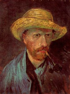Autorretrato com Chapéu de Palha e Pipa