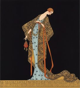 Robe Céruléenne Et Manteau Ocre En Silhouette Art Déco — Valentin Laurent De Courcey