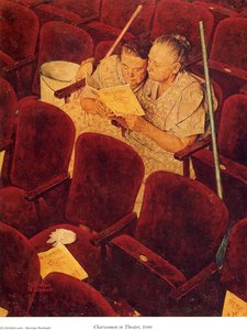 Charwomen In Theater — Norman Rockwell