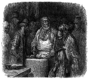 Le Butcher, Newport Market Alley — Paul Gustave Doré