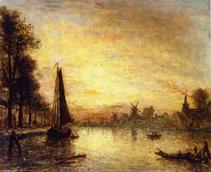 Boats At The Quay, Holland — Johan Barthold Jongkind