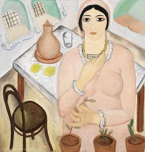 Young Woman In A Pink Dress, (1923) — Reuven Rubin