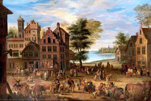 The Market Place — Adriaen Frans Boudewijns
