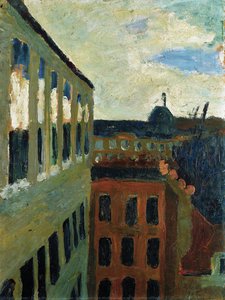 View from the studio window of the artist in Paris