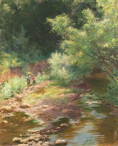 Along The Creek — Charles Courtney Curran
