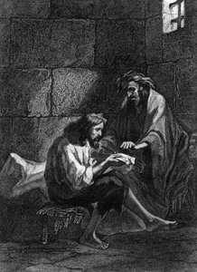 Edmond Dantes and Abbe Faria read the testament of Cardinal Spada in the Chateau If